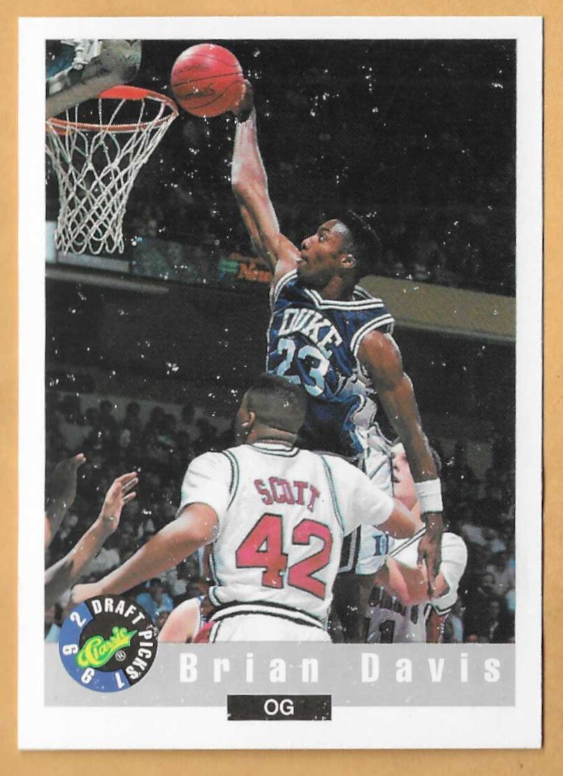 BRIAN DAVIS DUKE #27 CLASSIC DRAFT PICKS 1992-93