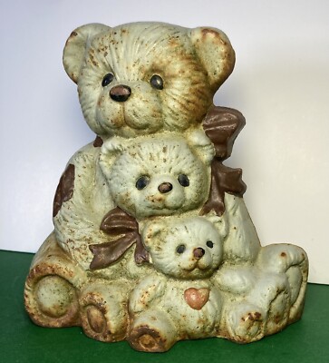 Vintage Gusseisen Teddybär Familie Türstopper schöne Patina