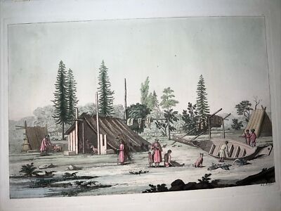 GIULIO FERRARIO Port des Francais N. Vancouver Island 1827 Hand Colored Etching