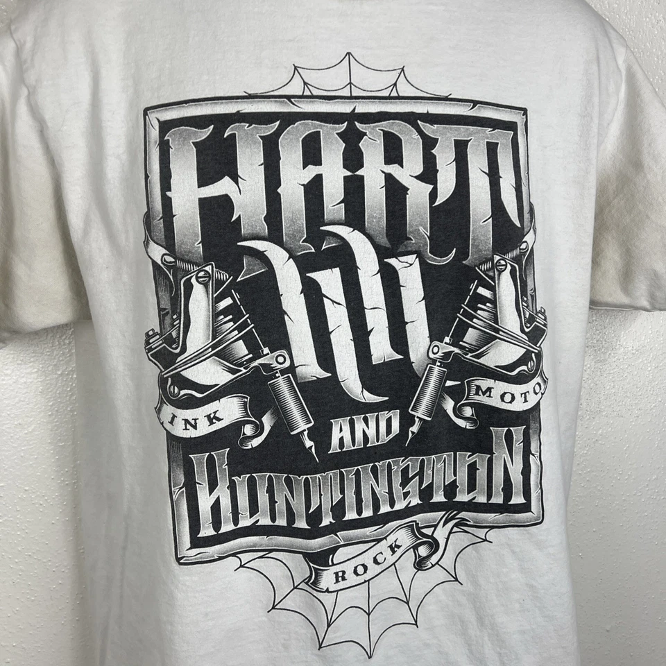Рубашка мужская Hart and Huntington большая белая с коротким рукавом чернильная рок мото футболка с графикой - Изображение 4 из 4