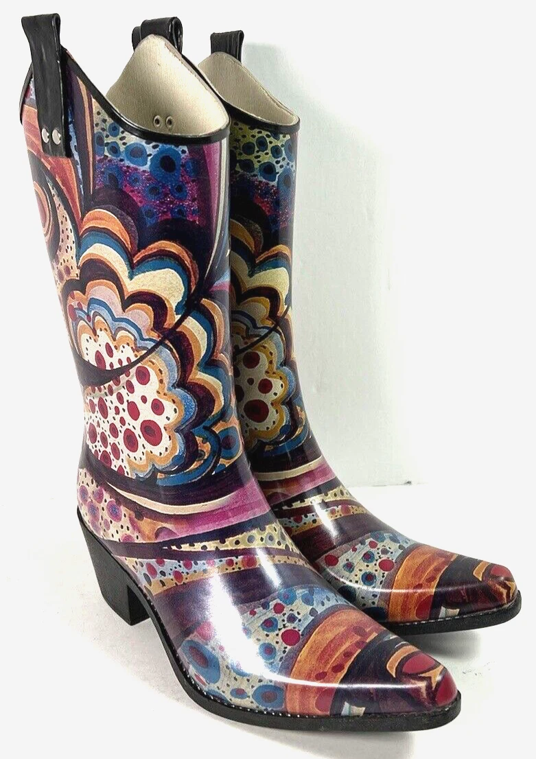 Nomad Boots Women s Size 7 34 2 Yippy Cowgirl Western Rubber Rain Western