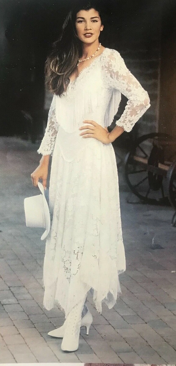 White lace sales fringe dress