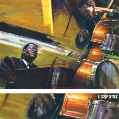 40W''x30H'' TRIO by JIN KAM -JAZZ MUSICAL FESTIVAL INTERNATIONAL CHOICES of CANVAS