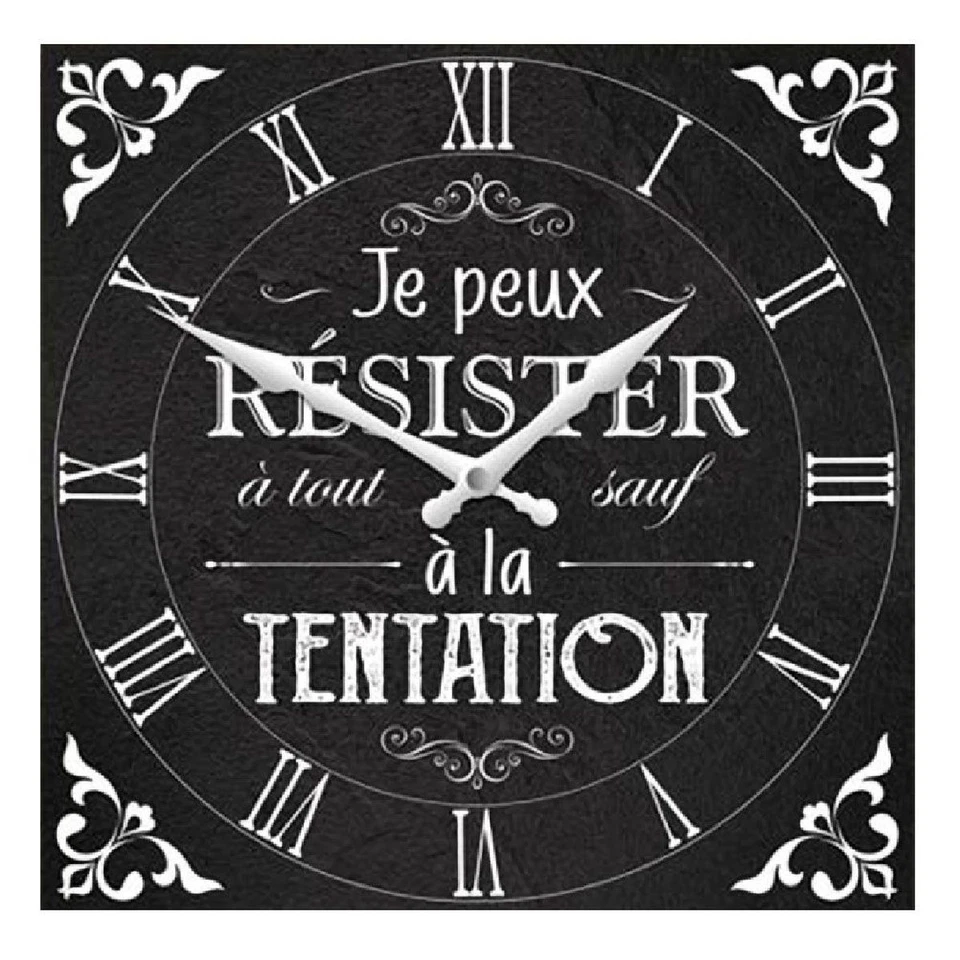 Pendule en bois Citation 28 cm - Photo 1/1