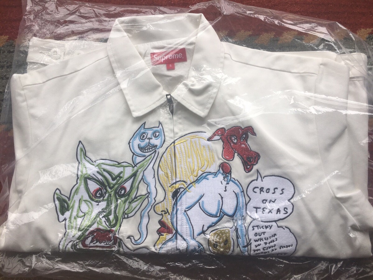 Supreme Daniel Johnston Embroidered Work Jacket White Small Supreme Daniel Johnston Embroidered Work Jacket White Small