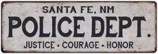 SANTA FE, NM POLICE DEPT. Home Decor Metal Sign Gift 106180012380