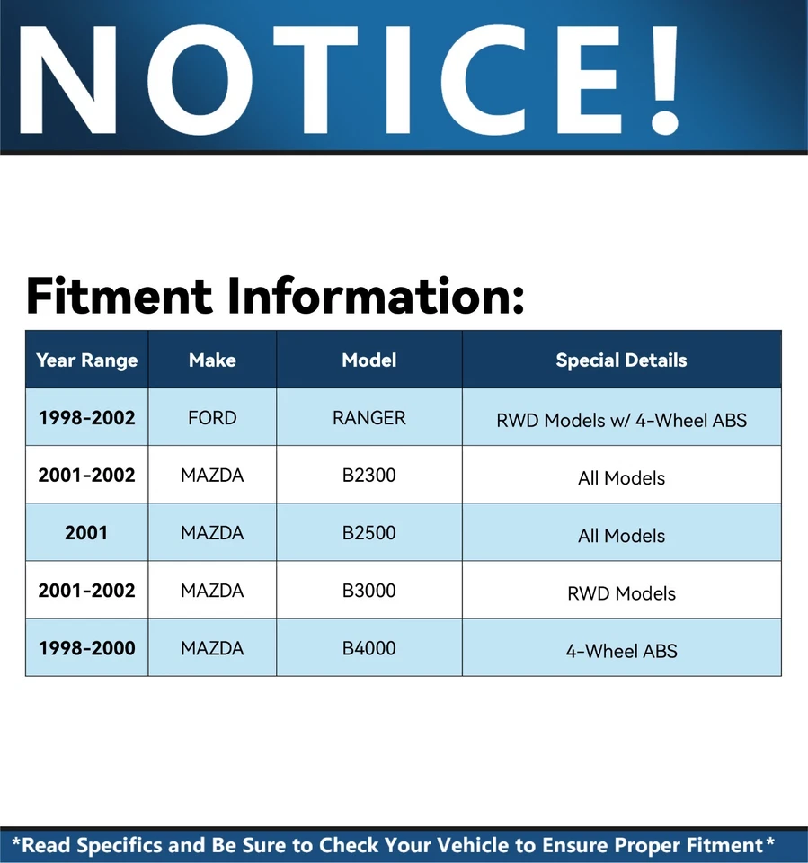 Pastillas de freno rotores de disco delanteros tracción trasera 10,28" para Ford Ranger Mazda B2300 B3000 B4000 Foto 2 de 4