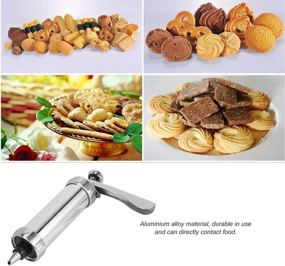 22PCS Cookie Biscuit Press Kits Maker Cake Flower Icing Nozzle Piping Gun Baking - Image 2 of 4
