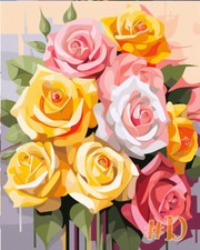 Beautiful Rose Design - Printed Needlepoint Canvas