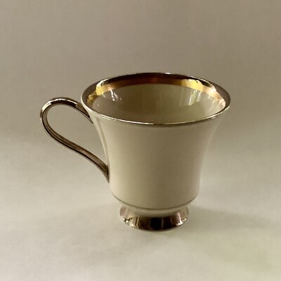 Pickard China Hand Decorated Champagne Ivory Footed Tea Cup Made in USA 