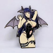 Naruto Hinata Hyuga Succubus 3" Enamel Pin Figure Anime