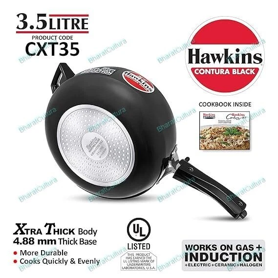 Hawkins 6.5 Litre Contura Black XT Pressure Cooker Induction Cooker Black (CXT65
Opens in a new wind