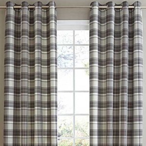 Détails Sur Jacquard Tartan Carreaux Gris Noir Doublé Rideaux à Anneaux 9 Tailles Afficher Le Titre Dorigine