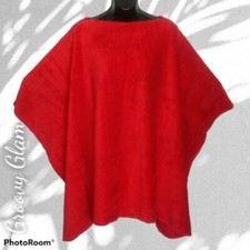 Groovy Glam Red Handmade Plush Poncho
