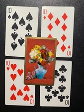 Swap Cards FLORAL Gold Border CONGRESS Cel - U - Finish ALL THE TENS LOT OF 4