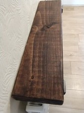 Reclaimed Rustic Radiator Shelf Floating 4.5cm Thick Hidden Bracket Handmade