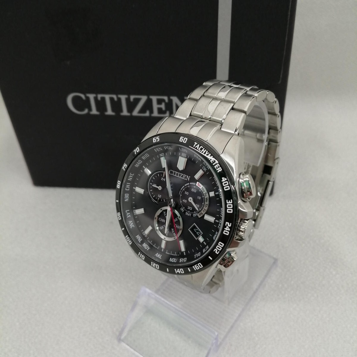 CITIZEN シチズン ATTESA GN-4W-S 12G CITIZEN GN-4W-S-12G Eco-Drive Quartz Men's Watch Black Dial