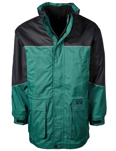 WetterschutzParka für Gärtner grün mit heraustrennbarem Fleece Jacke