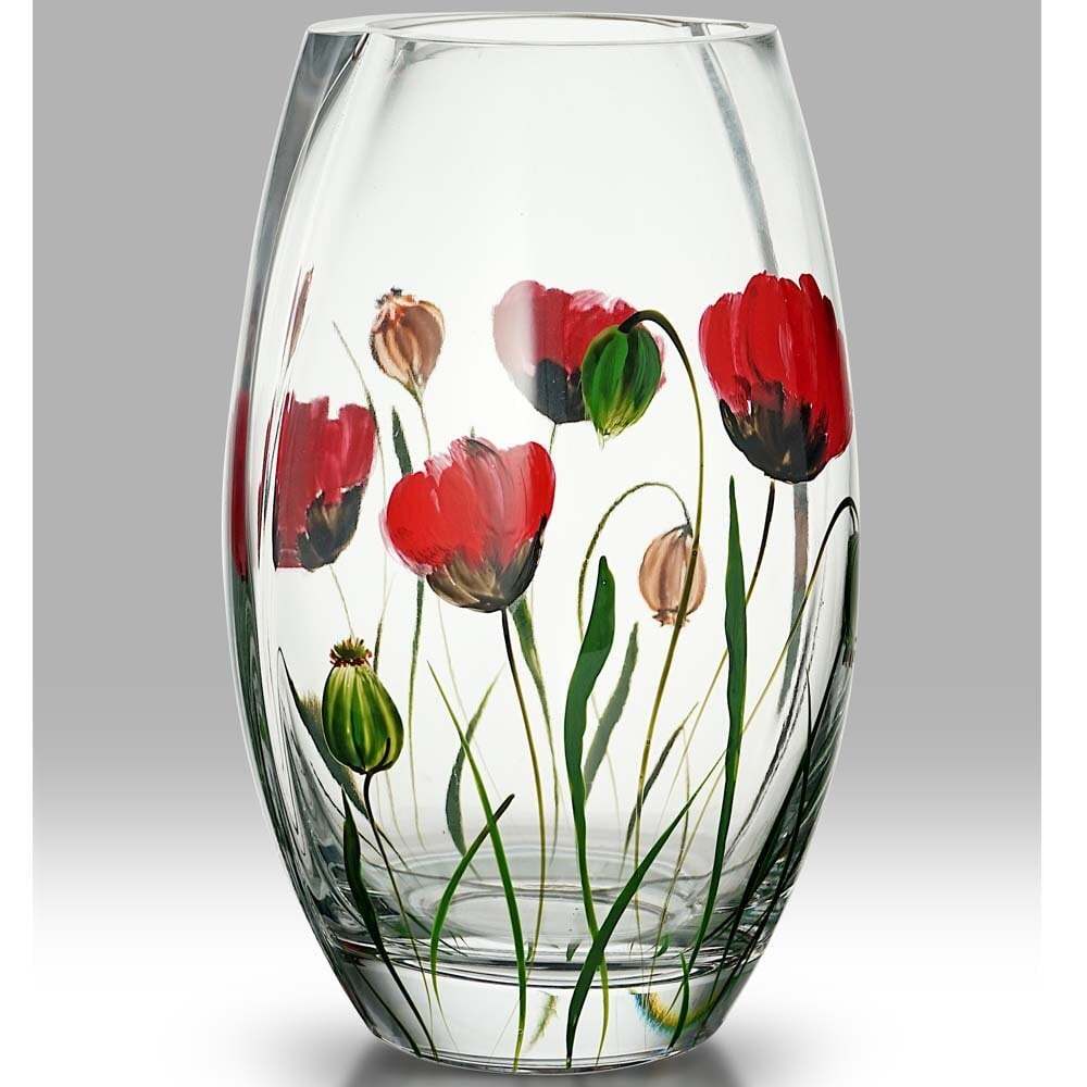 Nobile Glassware Wild Poppy Round Vase - 20cm 2558-24