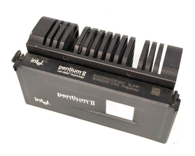 TESTED GOOD VINTAGE INTEL PENTIUM II 266MHZ SLOT 1 CPU WITH HEATSINK RM4-BIN37