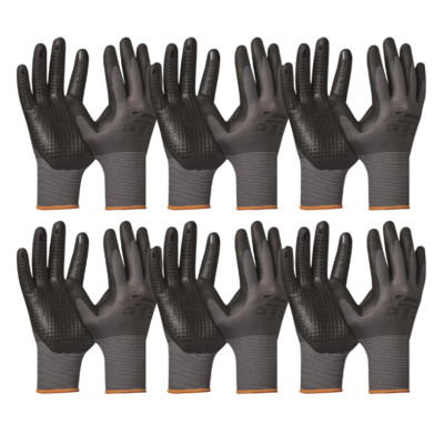 6 Paar Gebol Handschuh Multi Flex ECO Arbeitshandschuh Nitril Noppen Gr. 10/XL