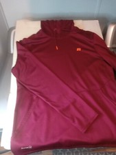 Russell dri power 360 shirt, hooded pullover, burgandy, mens Large, long thumb-