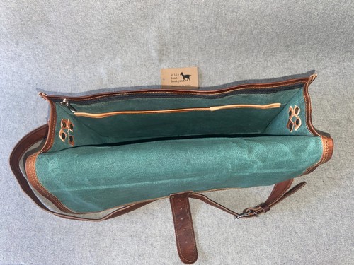 Leather Bag 15" wide Satchel S15R Laptop Buckle Vintage Sam Road Bags - Picture 5 of 6