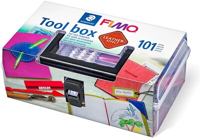 FIMO Werkzeugkiste Kit - Set mit Zubehör - Ledereffekt - 101 Stück