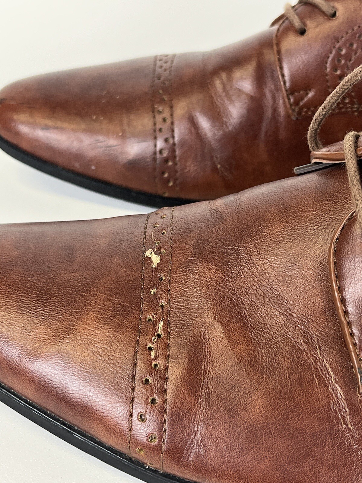 SAOLA Scarpe eleganti Guess da uomo 10 marroni stringate casual finta pelle Oxford