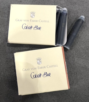 Graf von Faber-Castell Ink Cartridges in Cobalt Blue - TWO Packs of 6