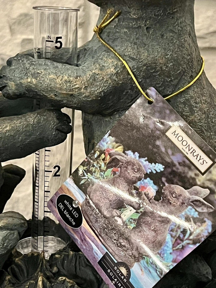 Moonrays~Bunny Solar Powered White LED Light, Rain Gauge Garden Accent Dusk/Dawn - Image 4 of 4