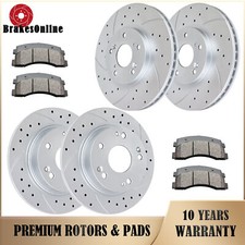 Front Rear Brake Rotors Pads For Honda Accord Lx 08-17 Slotted Drilled Brakes Front Rear Brake Rotors Pads For Honda Accord Lx 08-17 Slotted Drilled Brakes