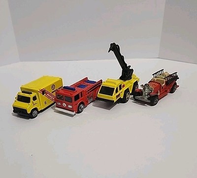 Lot Of 4 Vintage Hot Wheels, Fire, Rescue, Emergency, 1970s And 1980s