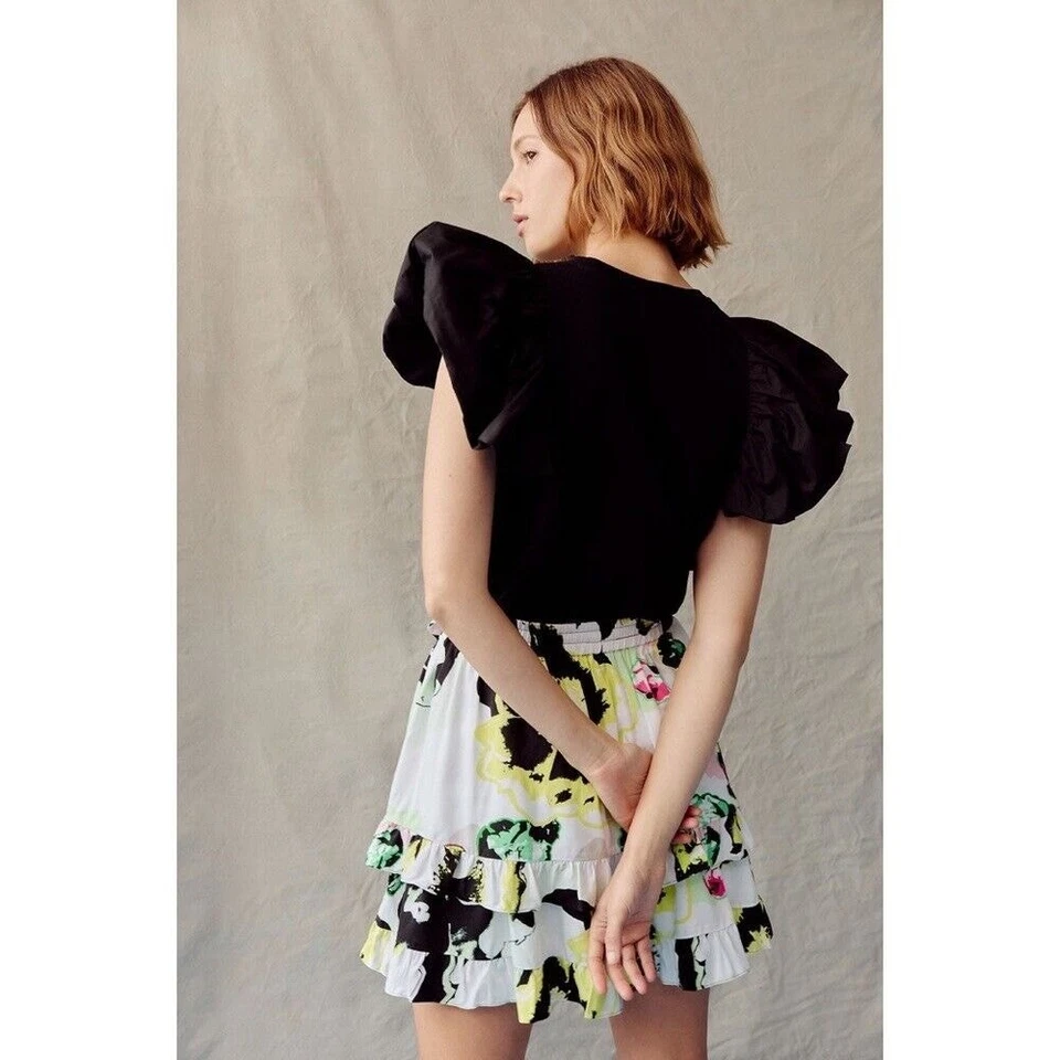 NUEVO CON ETIQUETAS Peter Som x ANTHROPOLOGIE Minifalda Floral Talla Pequeña Foto 2 de 4