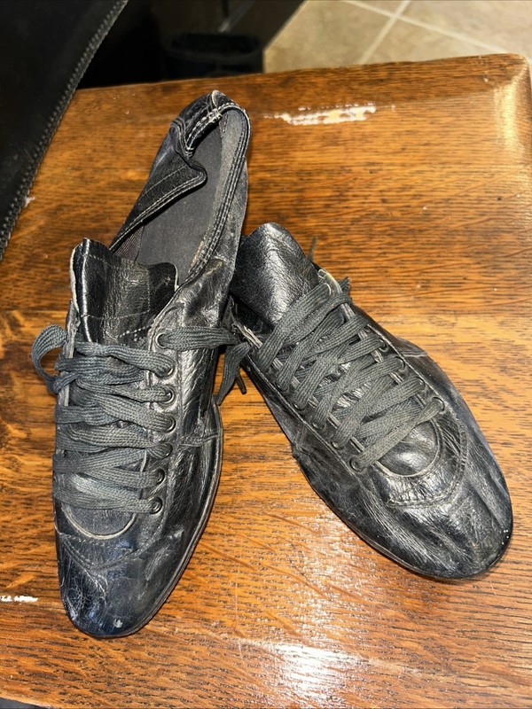 Antique cleats Black leather Vintage Rare