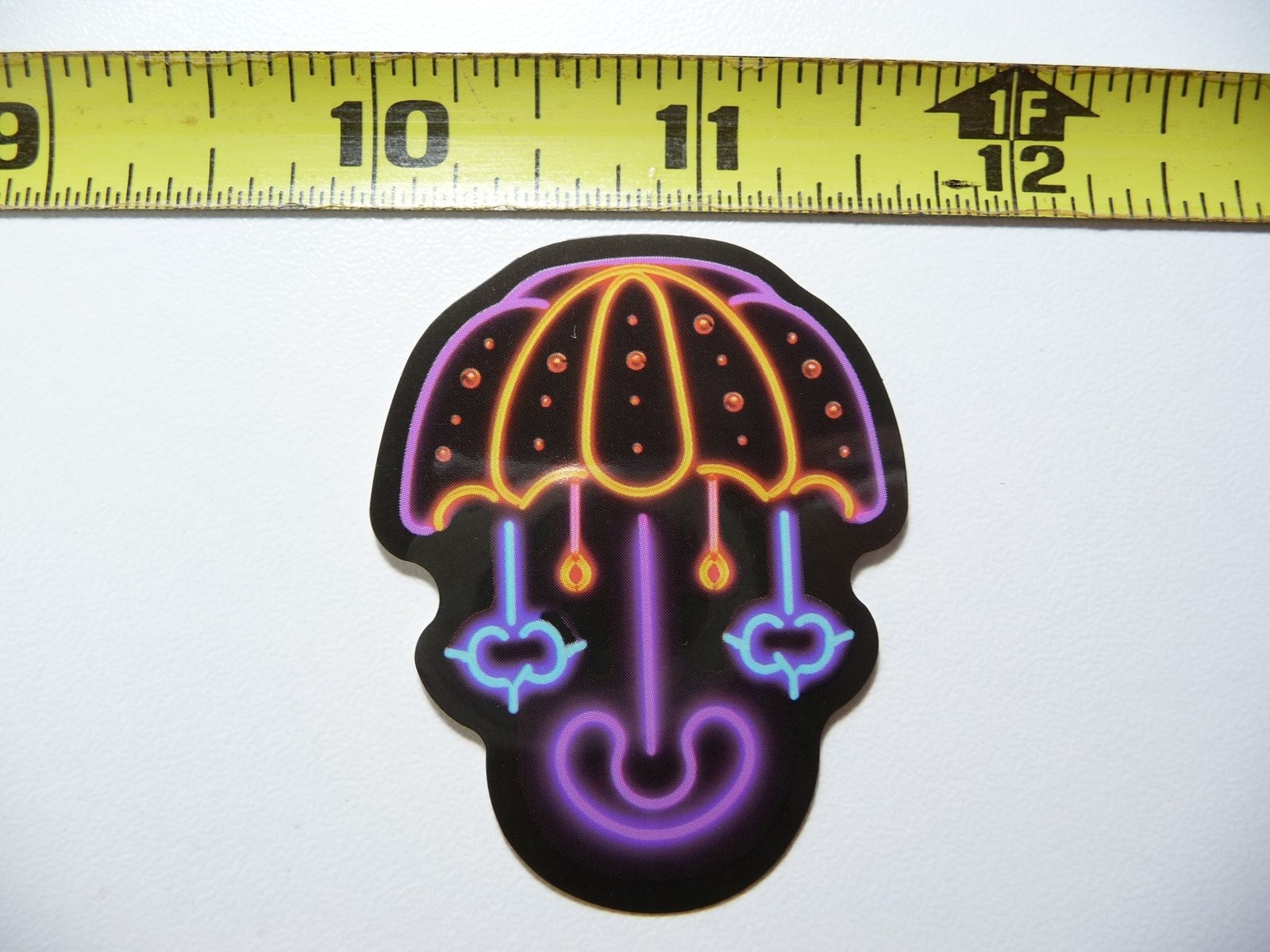 Neon Style Umbrella Clouds Decal Sticker for Fun Colorful Decor