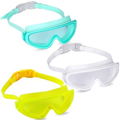 Theuzi 3 Pack Kids Swim Goggles, Swimming Adjustable, Mint, White, Yellow 