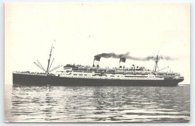 Postcard SS Conte Grande Italy United Fleets Cosulich Lloyd Sabaudo