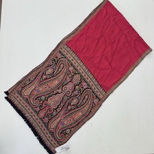 Vtg ECHO Red Black Paisley Silk Scarf Oblong 18" x 74" NEW Rectangular