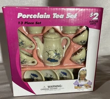 Vintage 13pc Porcelain Miniature Tea Set FREE SHIPPING STILL SEALED 