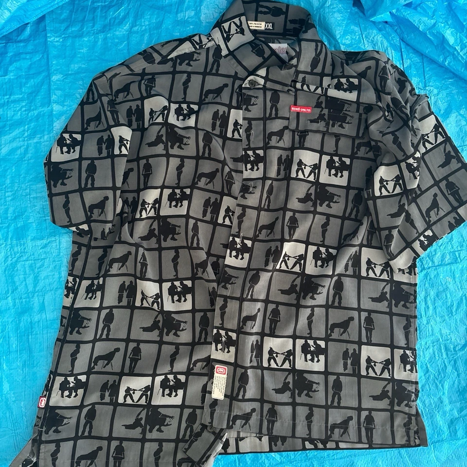 Vintage Ecko Complex Shirt Men XXL King Of The Fort Y2K Hip Hop Baggy Button - Image 2 of 4