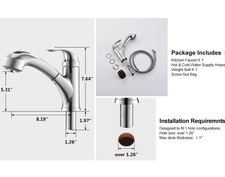 Kitchen Faucet with Sprayer, Brushed Nickel Kitchen Sink Faucet with Pull Out S5
