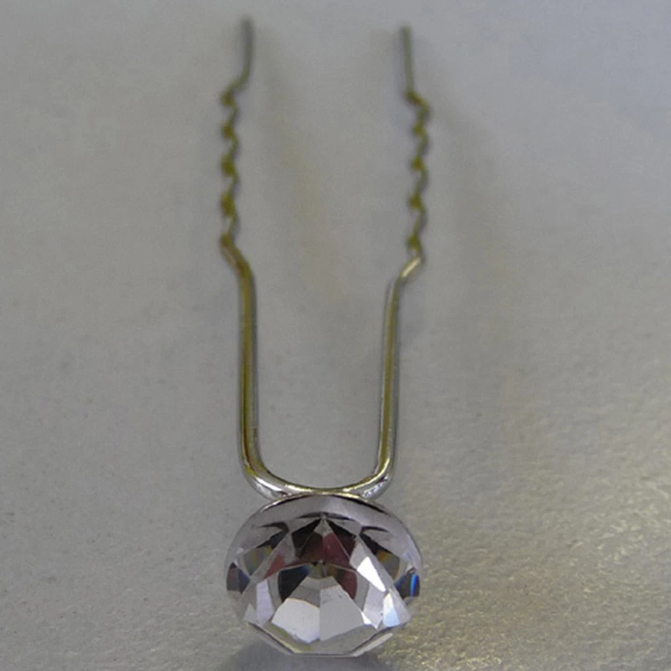 Sposa Accessorio per Capelli Forcine Con Cristallo 8mm Ornamento da Matrimonio - Immagine 4 di 4