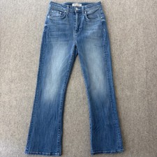 Current Elliott Kick Crop Flare Jeans Womens 27 Medium Wash High Rise