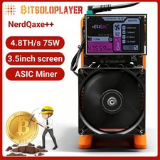 4.8TH/s Bitaxe Miner 3.5in Screen NerdQaxe++ BM1370 ASIC Bitcoin Solo Home Mine