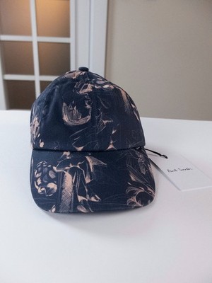 (NO CUSTOMS TAX) PAUL SMITH mainline blue printed cotton baseball cap One Size