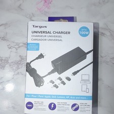 Targus 100W Universal USB-C Laptop Power Adapter w/ USB-C Cable  Tips, Black