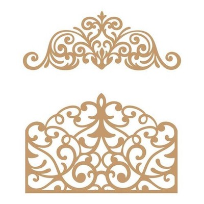 Prima Marketing Laser geschnittene Spanplatte - Flourish Gate 2 Stück