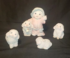Dreamsicles Nativity Ceramic Figurines Shepherd And Lambs