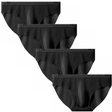 4 Pack Men's Bikini Briefs Low Rise U Convex Pouch Underwear Lingerie Panties